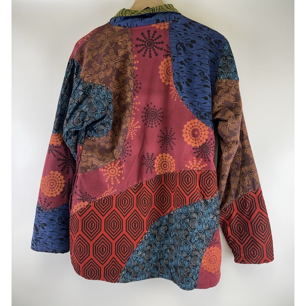 Cotton Patchwork Full Zip Jacket Collared Fleece … - image 7